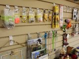 Fishing tackle display inside the camp store at Oak Park Kampground