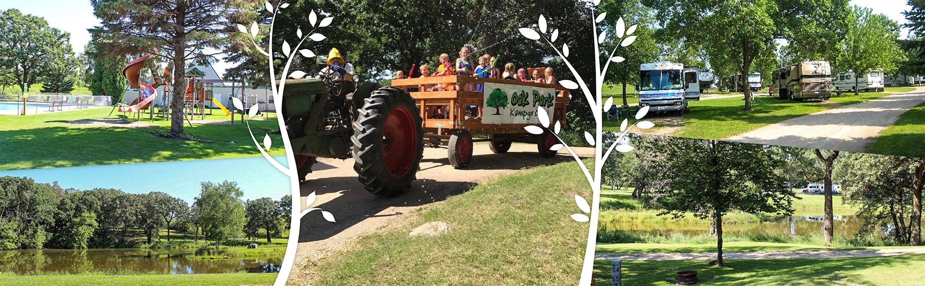 Gated Pool and Playground Equipment at Oak Park Kampground